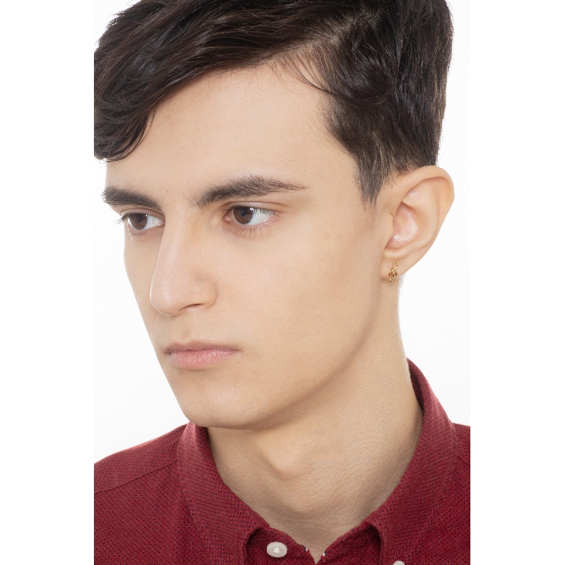 Einzelner Ohrring aus 750er Gelbgold mit Violinschlüssel