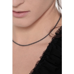 Tennis Collier mit schwarzen Diamanten Weißgold 2
