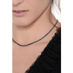 Tennis Halskette Weißgold 18K mit schwarzen Diamanten 2