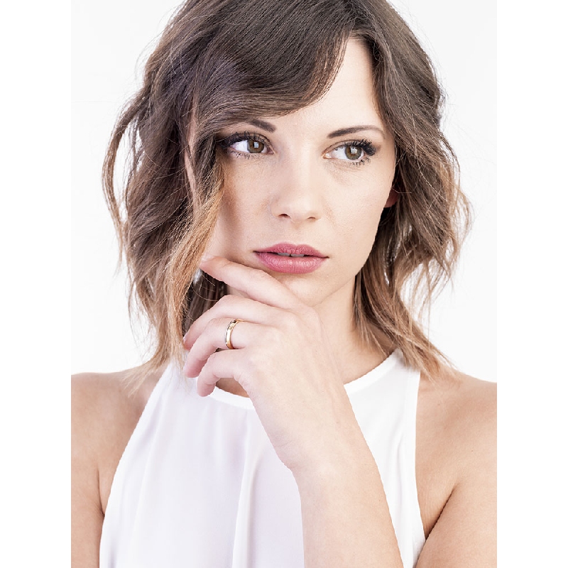 Weißgold Gelbgold Ehering mit Diamanten