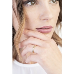 Weißgold Gelbgold Ehering mit Diamanten 2