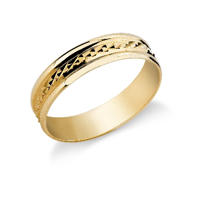 Gelbgold 750 Ring mit diamantierter Struktur