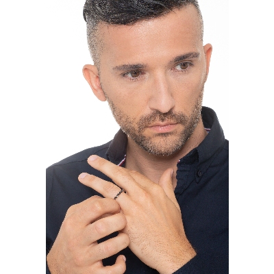 Eternity Ring Roségold 18K schwarzen Diamanten