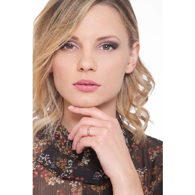 Memoire Ring aus Roségold 18K mit rosa Saphiren 