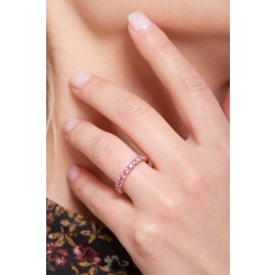 Memoire Ring aus Roségold 18K mit rosa Saphiren  2