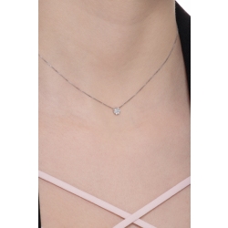 18K Weißgold Kette ILLUSION mit Blume aus Diamanten 2