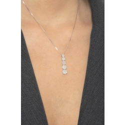 Diamant-Anhänger Halskette Damen Weißgold 750 2