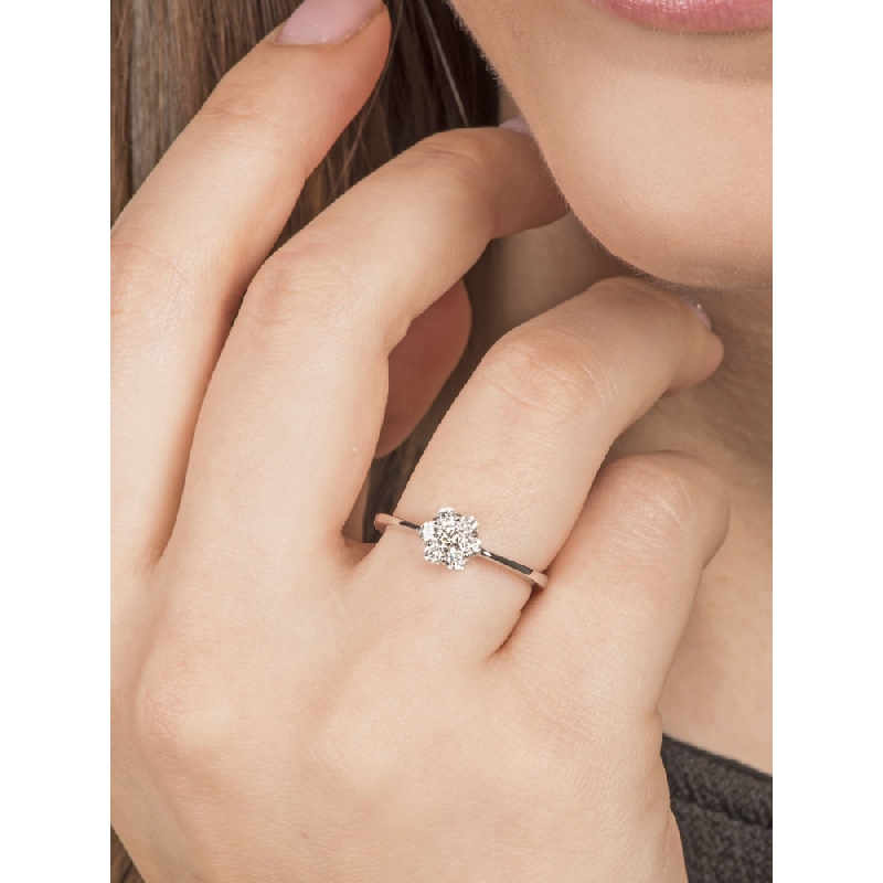 Illusion Ring Weißgold mit 0,4 Karat Diamanten