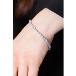 Diamanten und Aquamarin Armband Weissgold 2