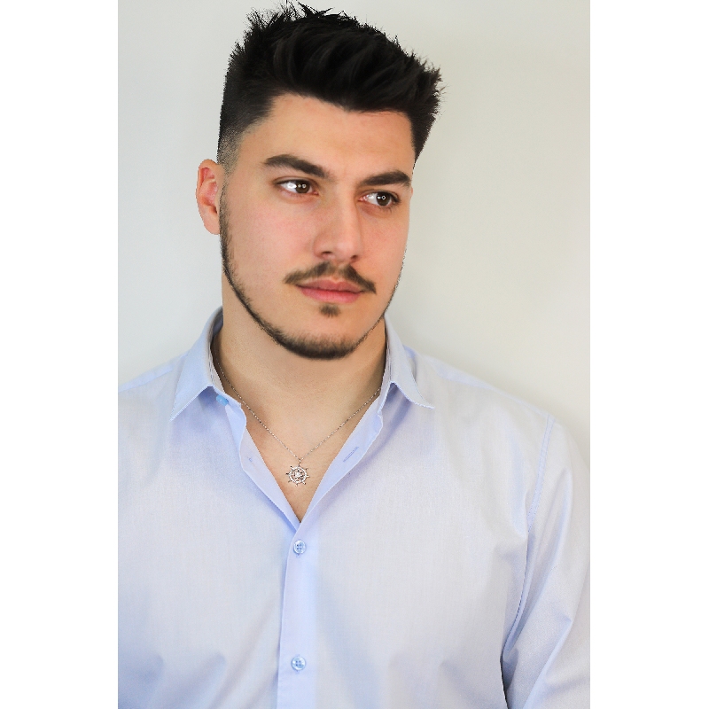 Herrenkette Weißgold mit Steuerrad-Anhänger aus Diamanten