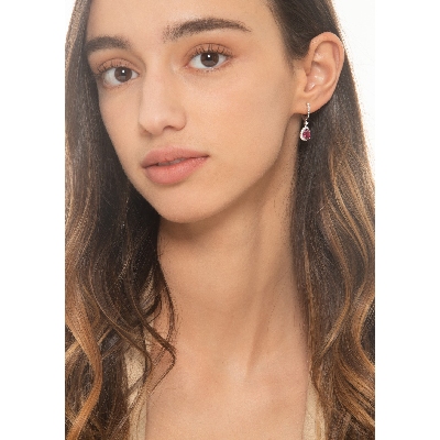 Rubin Ohrhänger mit Diamanten Weißgold 750