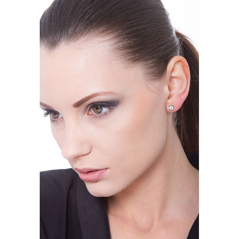 Diamantohrringe in Krappenfassung aus Weißgold 750