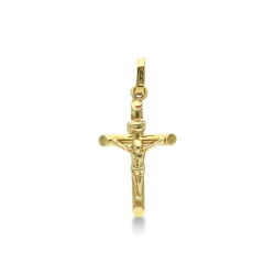 Kreuz Anhänger mit Christus Gelbgold 
