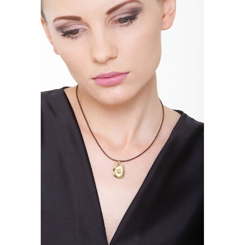 Rechteckige Medaille mit Engel Gelbgold