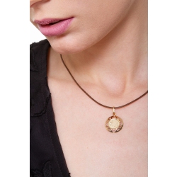 Runde Medaille Gelbgold 18K mit Engel 2