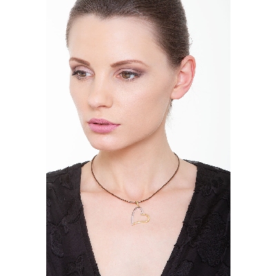 Herzanhänger aus 18K Weiß-und Gelbgold