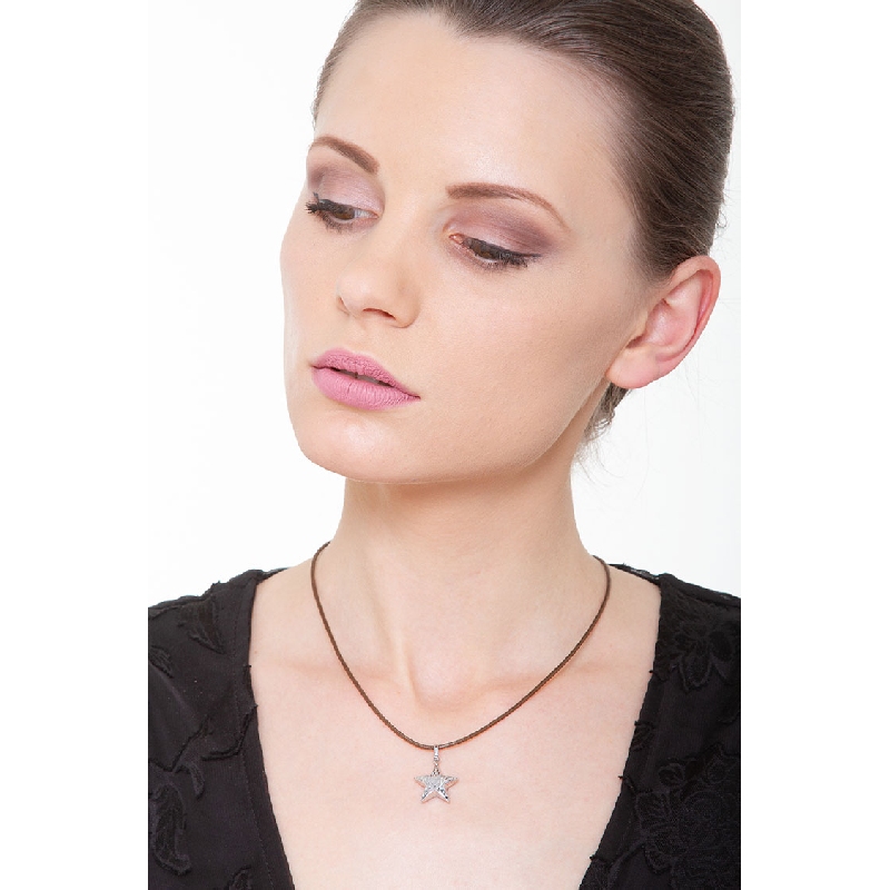 Stern Anhänger Weißgold 750 