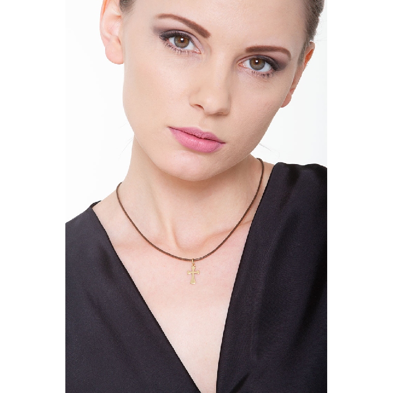 Kreuz Anhänger Gelbgold 750