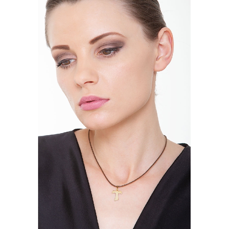 Tau-Kreuz Anhänger Gelbgold 750