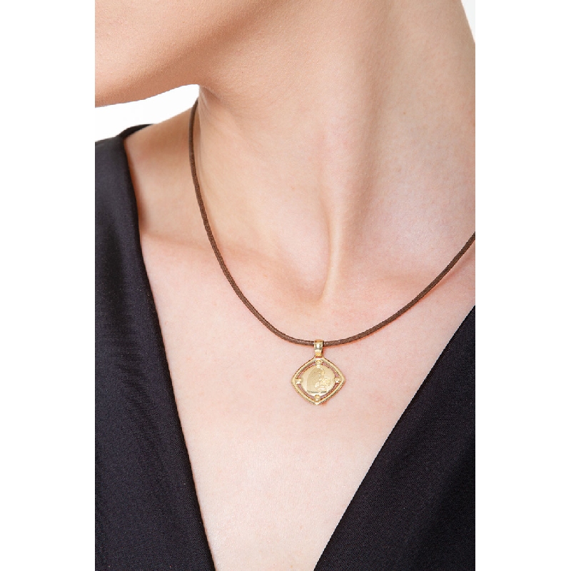 Medaille Gelbgold mit Madonna und Kind 